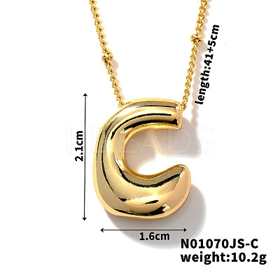Simple and Stylish Brass Letter Pendant Satellite Chain Necklaces for Women Men GF2554-3-1
