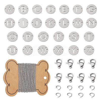 DIY Initial Link Bracelet Making Kit DIY-CF0001-22-1