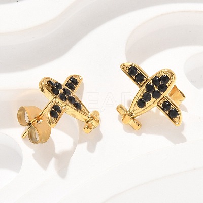 304 Stainless Steel Stud Earrings EJEW-F361-09G-1