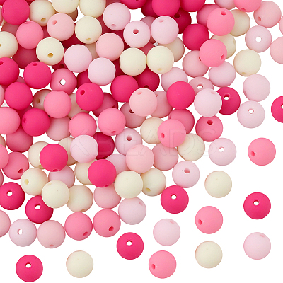Rubberized Style Imitated Silicone Acrylic Beads MACR-PA0001-06C-01-1