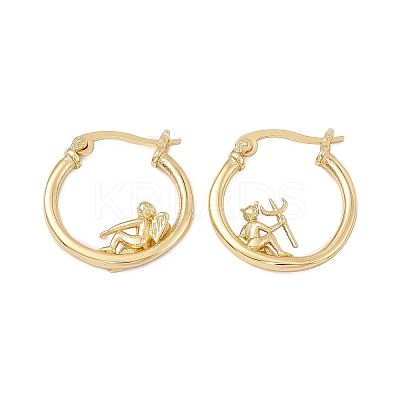Angel & Devil Asymmetrical Earrings EJEW-A091-01G-1