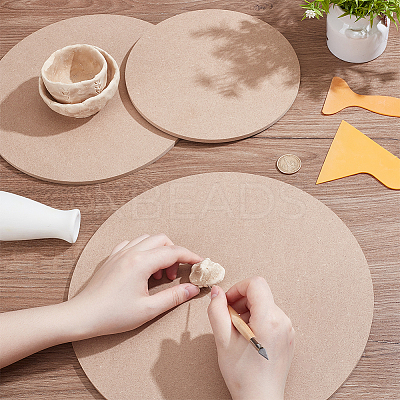 3Pcs 3 Styles Medium Density Fiberboard (MDF) Portable Clay Wedging Board with Built AJEW-UN0002-18-1