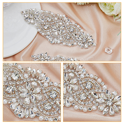 2Pcs Alloy with Rhinestone Sewing Decorate DIY-FH0006-82S-1