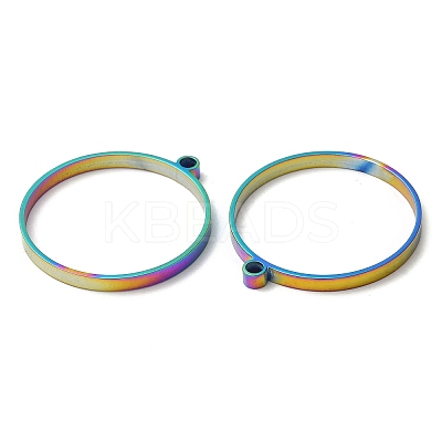 304 Stainless Steel Open Back Bezel Flat Round Pendants STAS-Z040-04A-RC-1