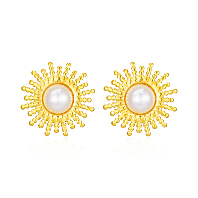 Geometric 304 Stainless Steel Sun Stud Earrings LS-NK4647-1
