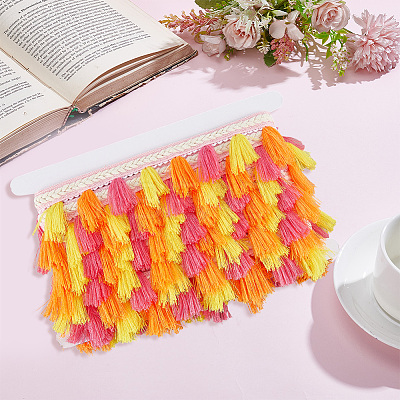 5.47 Yards Ethnic Style Polyester Fringe Lace Trims SRIB-CY0001-32A-1