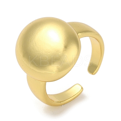 Round Rack Plating Brass Cuff Finger Rings for Women RJEW-C114-02G-1