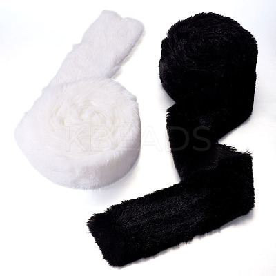 2 Rolls 2 Colors Polyester-cotton Rabbit Wool Fabrics DIY-TA0012-64-1