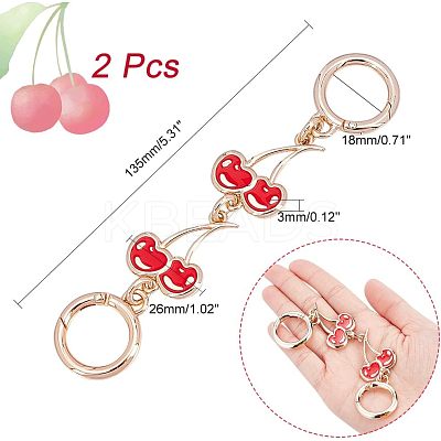 Alloy Enamel Cherry Link Chains for Purse Chains PURS-WH0001-41-1