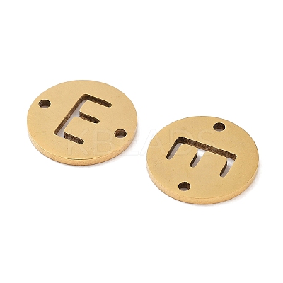 PVD Vacuum Plating 201 Stainless Steel Hollow Flat Round Links FIND-R149-03E-G-1