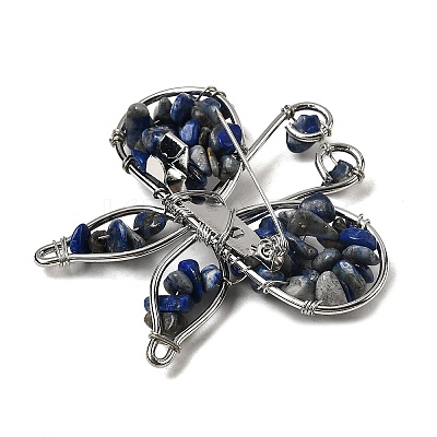 Butterfly Natural Lapis Lazuli Brooch G-A278-02P-04-1