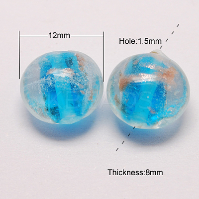 Handmade Gold Sand Lampwork Beads LAMP-S035-12mm-M-1
