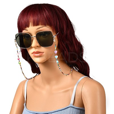 Glass Seed Beads Eyeglasses Chains AJEW-EH00383-01-1