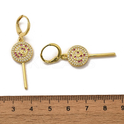 Brass Micro Pave Cubic Zirconia Leverback Earrings for Women EJEW-G419-01G-1