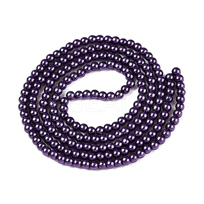 Baking Paint Pearlized Glass Pearl Round Bead Strands HY-Q003-10mm-20-1