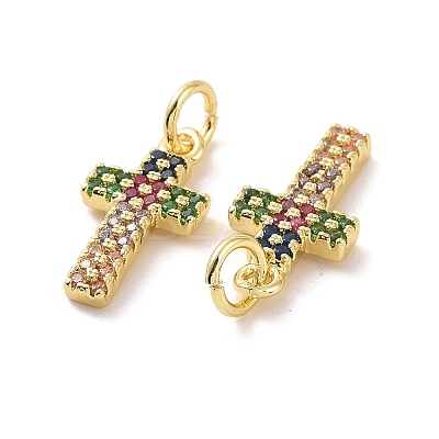 Brass Micro Pave Cubic Zirconia Pendants KK-E068-VF124-1