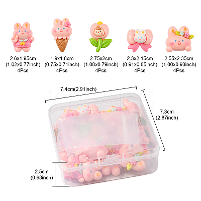 20Pcs 5 Styles Thanksgiving Day Theme Cartoon Opaque Resin Cabochons RESI-FS0001-51-1