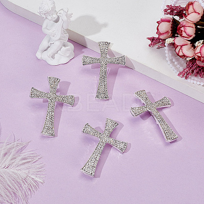 4Pcs Cross Rhinestone Lapel Pins JEWB-HY0001-50S-1