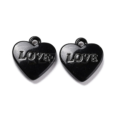 Heart Alloy Spray Painted Charms PALLOY-B005-01C-1