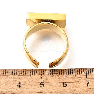 304 Stainless Steel Open Cuff Rings for Women RJEW-R012-01G-1