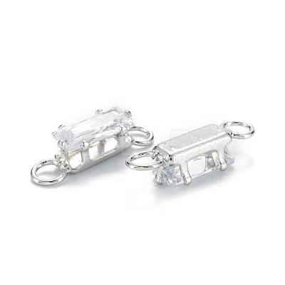 Brass Clear Cubic Zirconia Links Connectors ZIRC-G170-16P-1