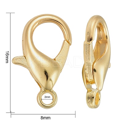 Zinc Alloy Lobster Claw Clasps X-E106-G-1