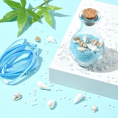 Ocean Beach Theme Glass & Shell Beads Wish Bottle DIY Making Kits DIY-FS0007-57-1