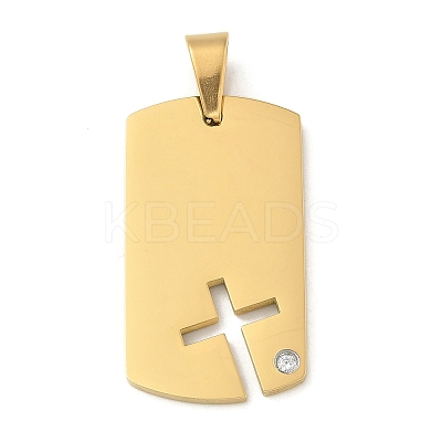 304 Stainless Steel Rhinestone Stamping Blank Tag Pendants STAS-G346-16G-1