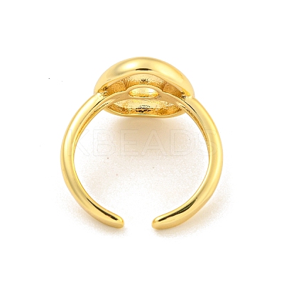 Brass Letter Open Cuff Rings for Women RJEW-G313-01O-G-1
