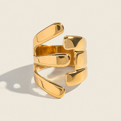 Irregular 304 Stainless Steel Cuff Open Rings for Women WV0171-1
