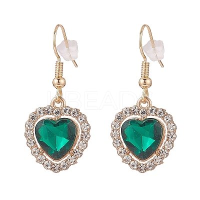 Alloy Rhinestone Heart Dangle Earrings EJEW-JE05149-1