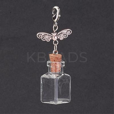 Mixed Shape Glass Bottle Big Pendants HJEW-JM00261-1
