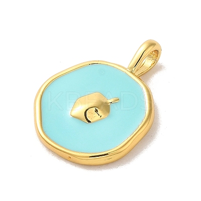 Hannukah Brass Enamel Pendants KK-M278-07A-G-1