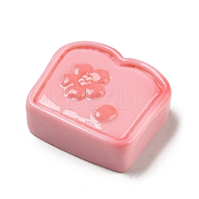 Spring Cherry Blossoms Theme Opaque Resin Toast Decoden Cabochons RESI-E055-02F-1