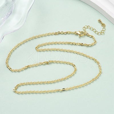 2.5MM Brass Boston Link Chain Necklaces NJEW-P339-05G-1