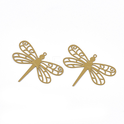 430 Stainless Steel Filigree Pendants STAS-T042-08D-1