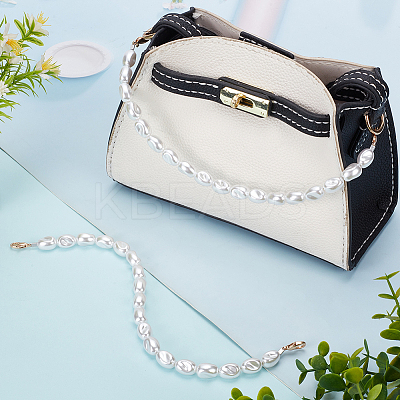 2Pcs Plastic Imitation Pearl Bead Bag Straps FIND-PH0008-21-1