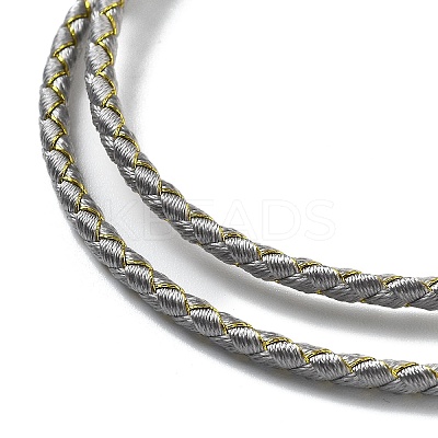 Polyester Cord Braided Necklace Makings MAK-L043-03G-25-1