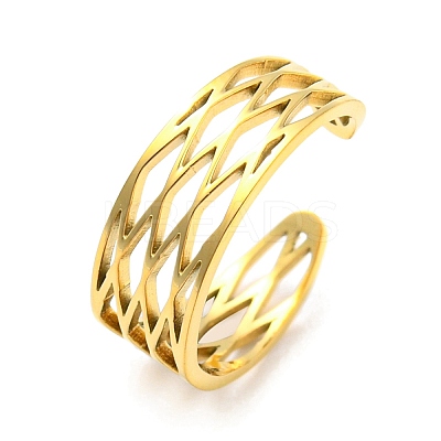 Real 18K Gold Plated Stainless Steel Cuff Earrings EJEW-D072-01A-G-1