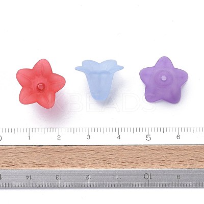 Mixed Color Transparent Acrylic Frosted Flower Beads X-PLF018-1