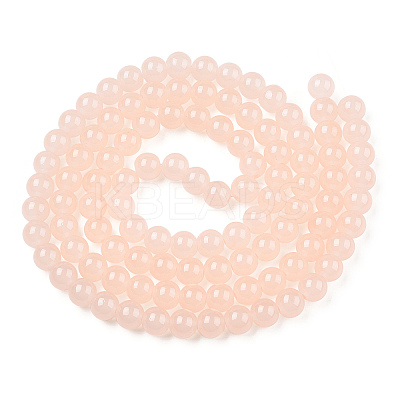 Baking Paint Imitation Jade Glass Round Bead Strands DGLA-Q021-8mm-42-A-1