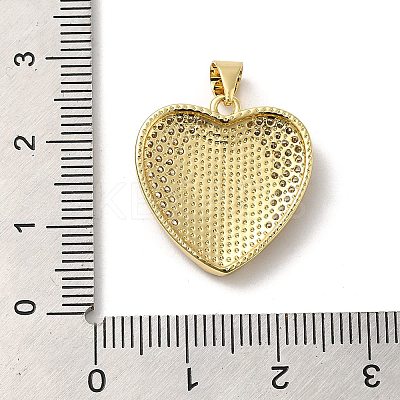 Rack Plating Brass Micro Pave Cubic Zirconia with Synthetic Opal Pendants KK-D088-30G-1