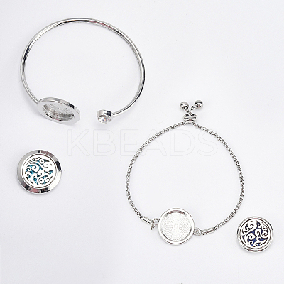 1Pc Stainless Steel Open Cuff Bangles BJEW-SC0001-55A-1