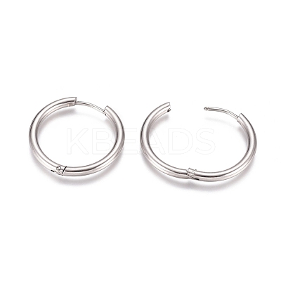 Tarnish Resistant 304 Stainless Steel Huggie Hoop Earrings EJEW-G272-01-20mm-P-1