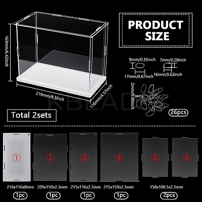 Plastic Minifigures Display Cases with White Bases ODIS-WH0043-151A-1