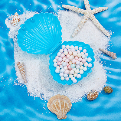 Shell Shape Plastic Candy Storage Box AJEW-WH0472-90A-1