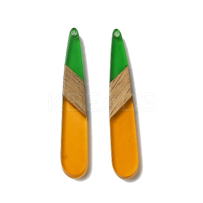 Opaque Resin & Walnut Wood Pendants RESI-D060-A-1