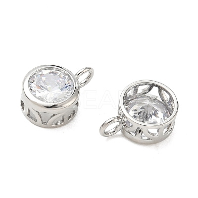 Brass Pave Clear Cubic Zirconia Pendants CU-CBA42CA-04C-P-1