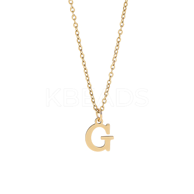 304 Stainless Steel Letter Pendant Necklaces NJEW-LP0001-53G-G-1