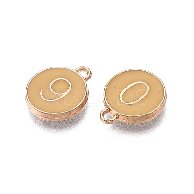Light Gold Plated Alloy Enamel Charms ENAM-T010-07G-1